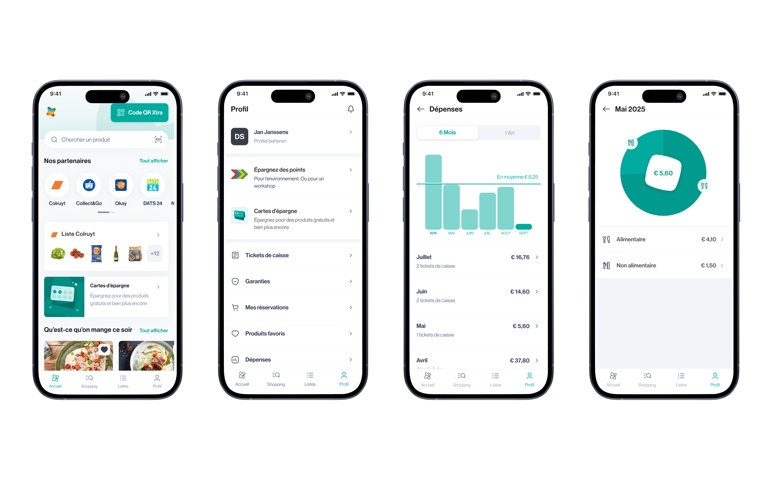 Dépenses dans l'application Xtra