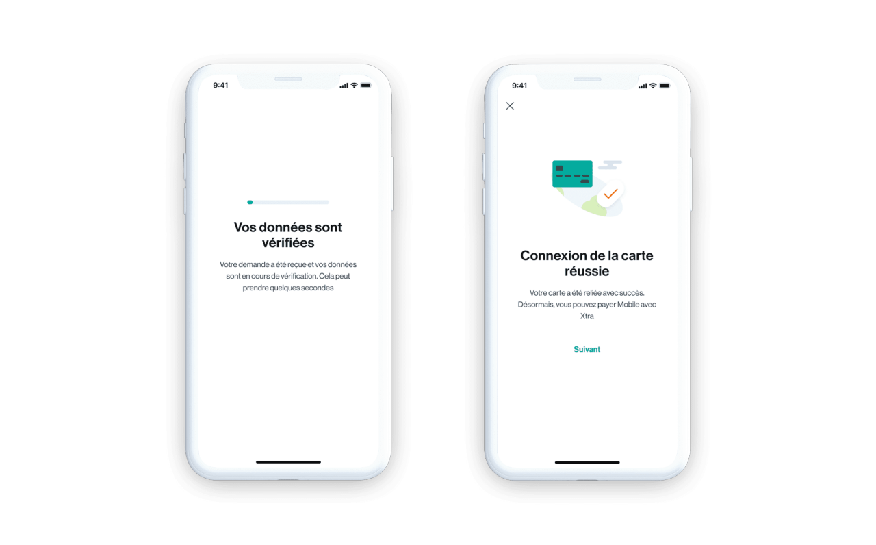 Capture d’écran de l’app Xtra montrant que vos données sont vérifiées